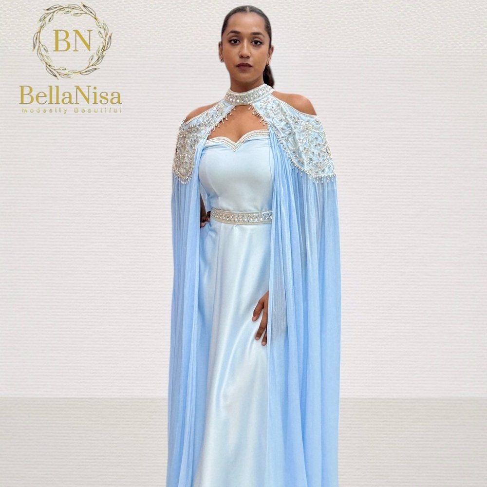 Light Blue Elegant Women's Dress